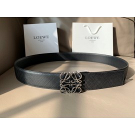 Loewe Leisure Black Calf Gold Anagram Buckle 40mm Belts