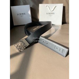 Loewe Leisure Black Calf Gold Anagram Buckle 40mm Belts