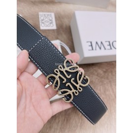 Loewe Soft Grain Calf Leather Anagram Buckle 40mm Belts Black