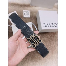 Loewe Soft Grain Calf Leather Anagram Buckle 40mm Belts Black