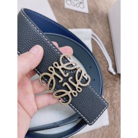 Loewe Soft Grain Calf Leather Anagram Buckle 40mm Belts Black