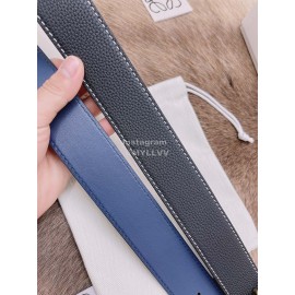 Loewe Soft Grain Calf Leather Anagram Buckle 40mm Belts Black