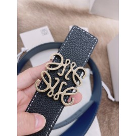 Loewe Soft Grain Calf Leather Anagram Buckle 40mm Belts Black