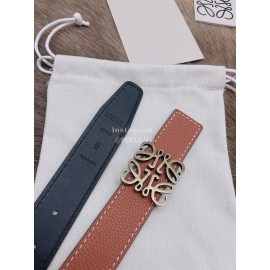 Loewe Soft Grain Calf Leather Anagram Buckle 32mm Belts Tan