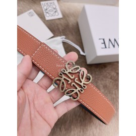 Loewe Soft Grain Calf Leather Anagram Buckle 32mm Belts Tan