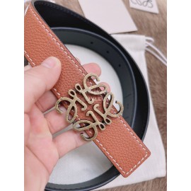 Loewe Soft Grain Calf Leather Anagram Buckle 32mm Belts Tan