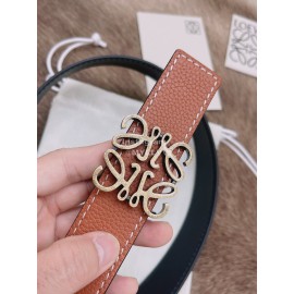 Loewe Soft Grain Calf Leather Anagram Buckle 32mm Belts Tan