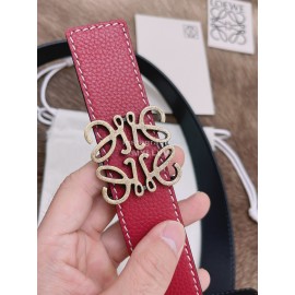 Loewe Soft Grain Calf Leather Anagram Buckle 32mm Belts Red