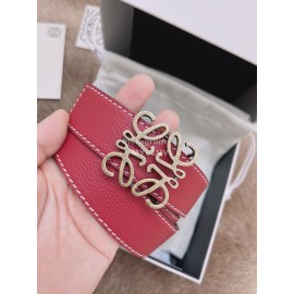 Loewe Soft Grain Calf Leather Anagram Buckle 32mm Belts Red