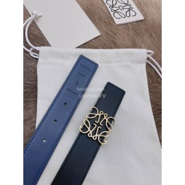 Loewe Smooth Calf Leather Anagram Buckle 32mm Belts Blue