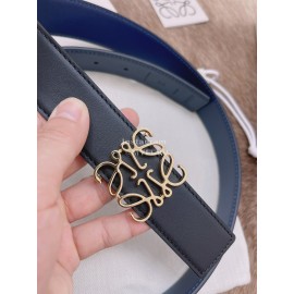 Loewe Smooth Calf Leather Anagram Buckle 32mm Belts Blue