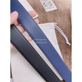 Loewe Smooth Calf Leather Anagram Buckle 32mm Belts Blue