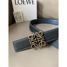 Loewe Vintage Leather Gold Anagram Buckle 32mm Belts Black