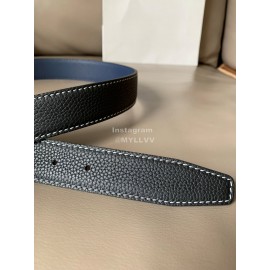 Loewe Vintage Leather Gold Anagram Buckle 32mm Belts Black