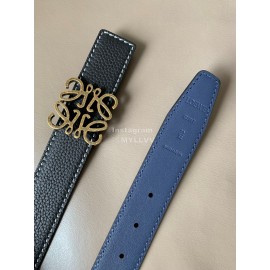 Loewe Vintage Leather Gold Anagram Buckle 32mm Belts Black