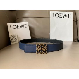 Loewe Vintage Leather Gold Anagram Buckle 32mm Belts Black