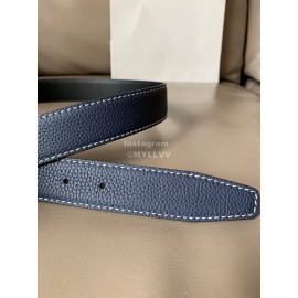 Loewe Vintage Leather Anagram Buckle 32mm Belts Navy