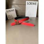 Loewe Vintage Leather Anagram Buckle 32mm Belts Orange Red