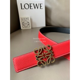 Loewe Vintage Leather Anagram Buckle 32mm Belts Orange Red