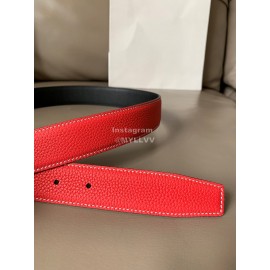 Loewe Vintage Leather Anagram Buckle 32mm Belts Orange Red