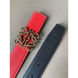 Loewe Vintage Leather Anagram Buckle 32mm Belts Orange Red