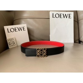 Loewe Vintage Leather Anagram Buckle 32mm Belts Orange Red