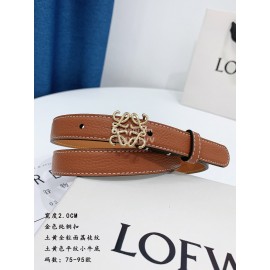 Loewe Litchi Calfskin 20mm Belts For Women Brown