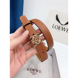 Loewe Litchi Calfskin 20mm Belts For Women Brown