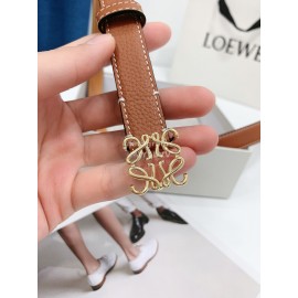 Loewe Litchi Calfskin 20mm Belts For Women Brown