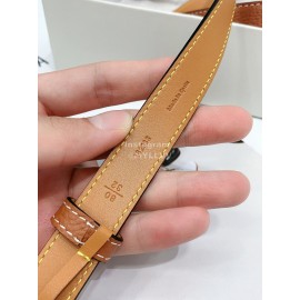 Loewe Litchi Calfskin 20mm Belts For Women Brown