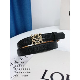 Loewe Litchi Calfskin 20mm Belts For Women Black