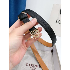 Loewe Litchi Calfskin 20mm Belts For Women Black