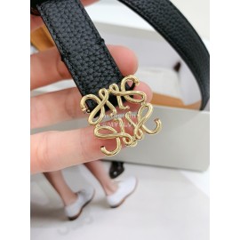 Loewe Litchi Calfskin 20mm Belts For Women Black