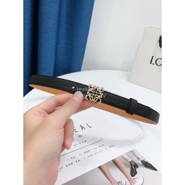 Loewe Litchi Calfskin 20mm Belts For Women Black