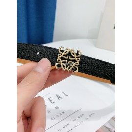 Loewe Litchi Calfskin 20mm Belts For Women Black