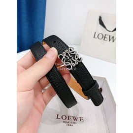 Loewe Black Litchi Calfskin 20mm Belts For Women 