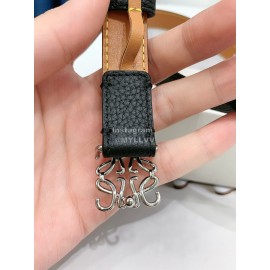 Loewe Black Litchi Calfskin 20mm Belts For Women 