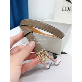 Loewe Litchi Calfskin 20mm Belts For Women Coffee