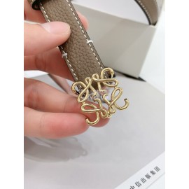 Loewe Litchi Calfskin 20mm Belts For Women Coffee