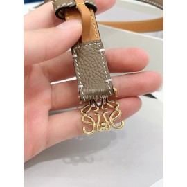 Loewe Litchi Calfskin 20mm Belts For Women Coffee