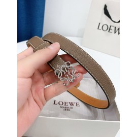 Loewe Coffee Litchi Calfskin 20mm Belts For Women 