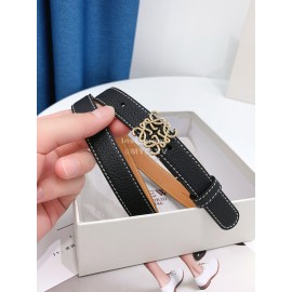 Loewe New Black Litchi Calfskin 20mm Belts For Women 