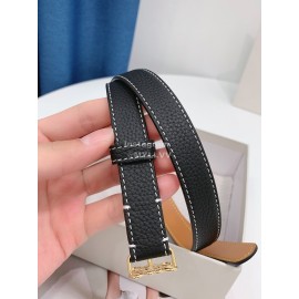 Loewe New Black Litchi Calfskin 20mm Belts For Women 