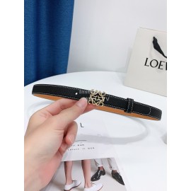 Loewe New Black Litchi Calfskin 20mm Belts For Women 