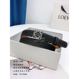 Loewe New Litchi Calfskin 20mm Belts For Women Black