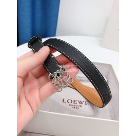 Loewe New Litchi Calfskin 20mm Belts For Women Black