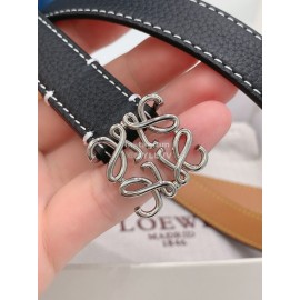 Loewe New Litchi Calfskin 20mm Belts For Women Black