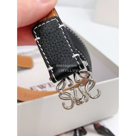 Loewe New Litchi Calfskin 20mm Belts For Women Black