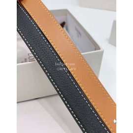 Loewe New Litchi Calfskin 20mm Belts For Women Black