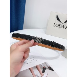 Loewe New Litchi Calfskin 20mm Belts For Women Black